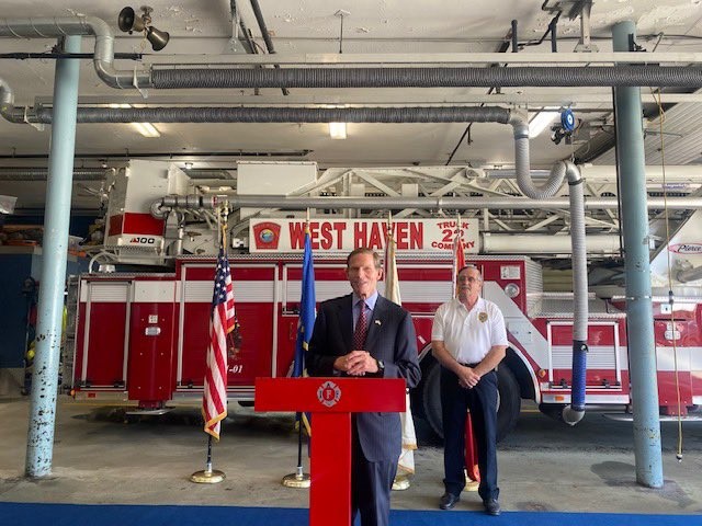 Blumenthal announced a $203,489 grant for the City of West Haven to train firefighters and purchase new CPR devices and rescue equipment.
